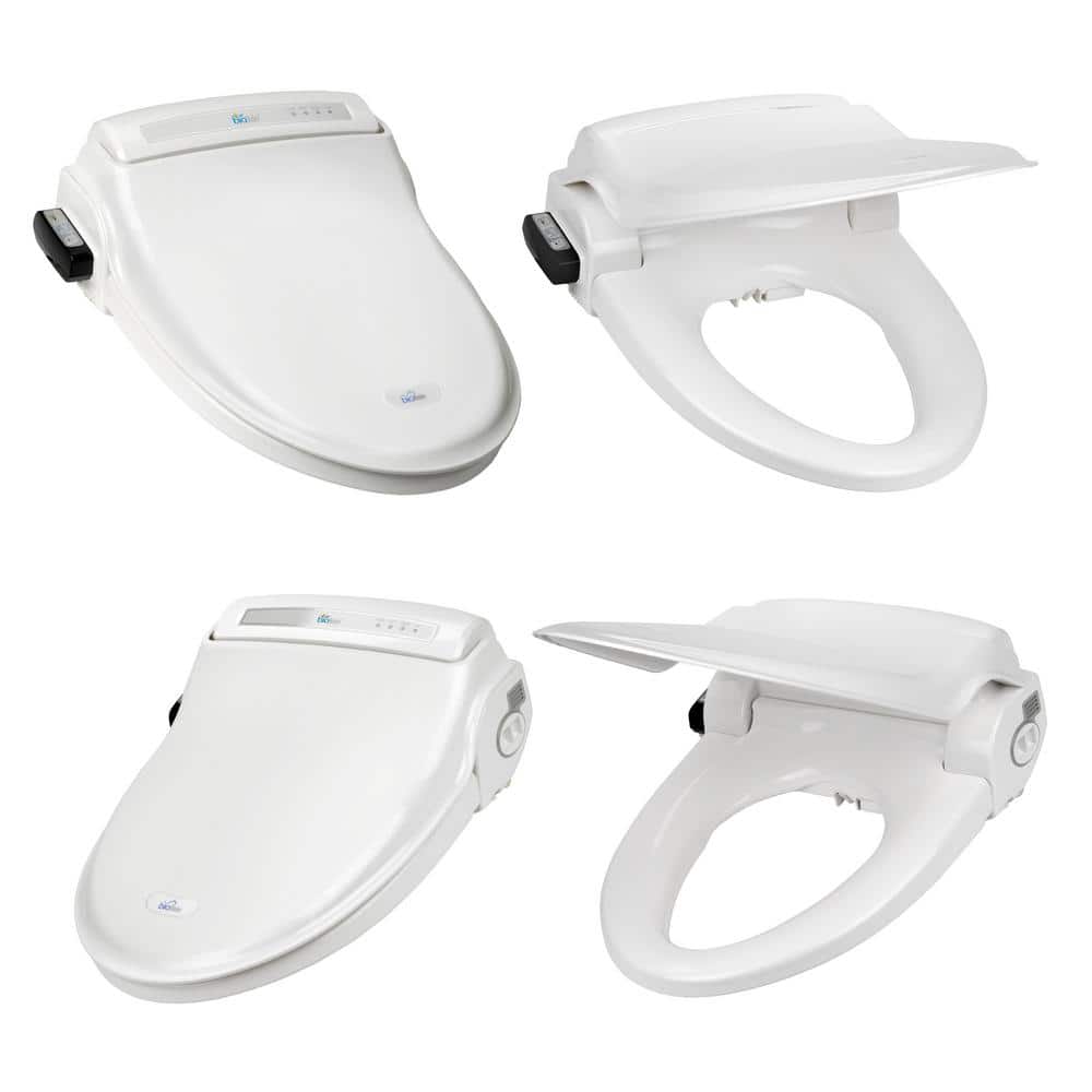 White Heated Electric Bidet Toilet Seat with Remote Control