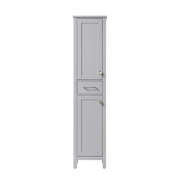 18 in. W x 72 in. D x in. H Gray Freestanding Linen Cabinet