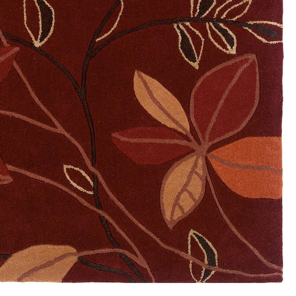 Trio Collection Garnet and Orange 8 ft. x 10 ft. Indoor Area Rug