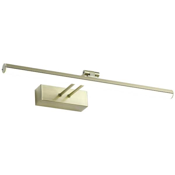 Wireless Rechargeable 16 in. Wall Mounted Antique Brass LED Picture Light with Remote Control