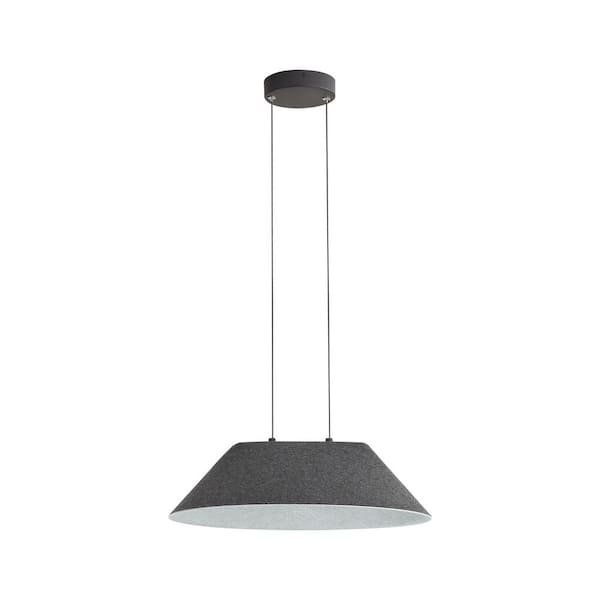 Golden Lighting Faroe 8-Watt 1 Light Flecked Black/Grey Integrated LED Pendant Light with Flecked Black/Grey Shade