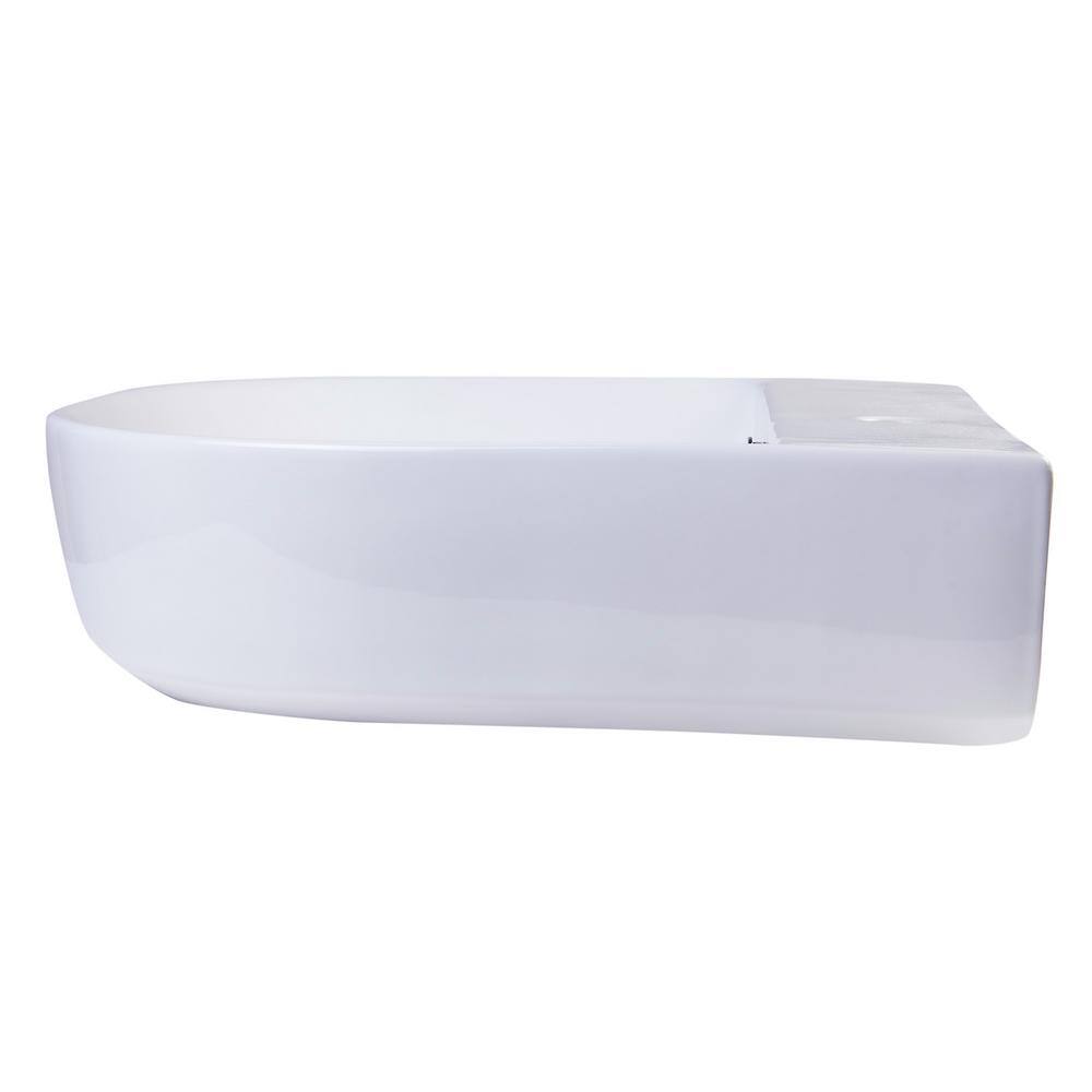White Ceramic Wall-Mounted U-Shaped Bathroom Sink