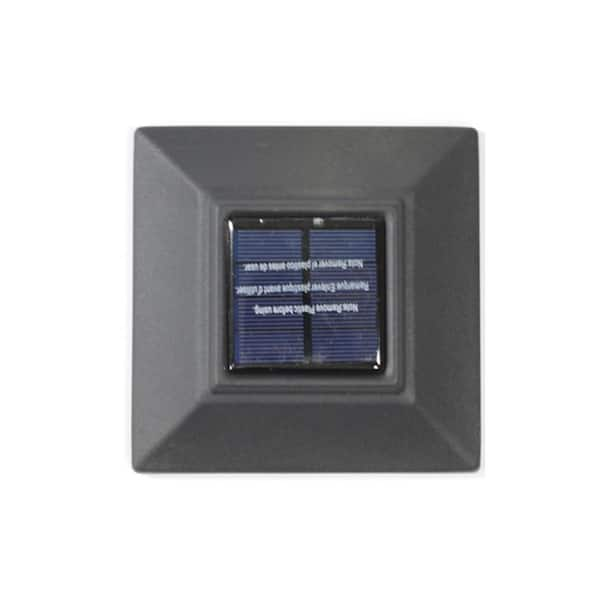 14 lumens solar black led metal glass square path light