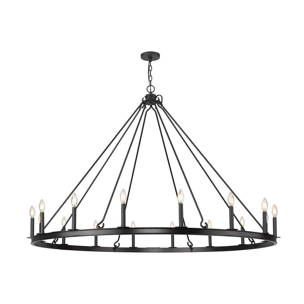 Barclay 16 Light Matte Black Chandelier for Indoor Use with No Bulbs Includ