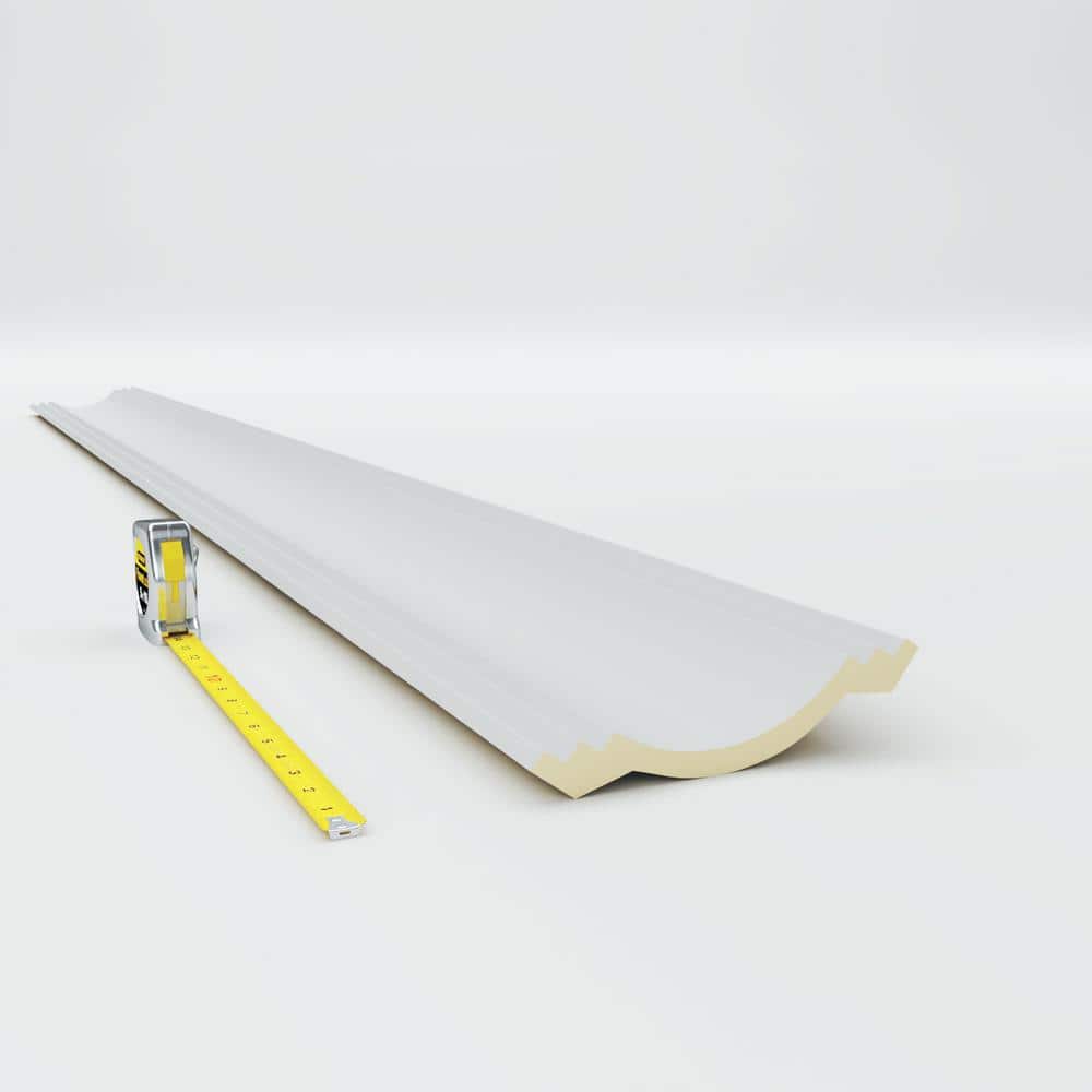Primed White Polyurethane Geometric Crown Moulding Sample