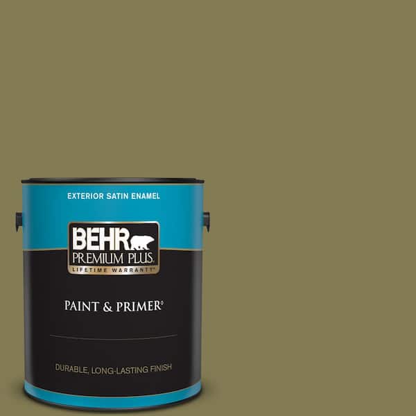 BEHR PREMIUM PLUS 1 gal. Home Decorators Collection #HDC-AC-16A Fern Grove Satin Enamel Exterior Paint & Primer