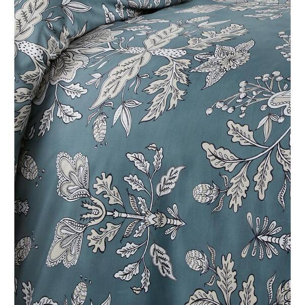 Natalie 5-Piece Green Floral Cotton Twin Comforter Set