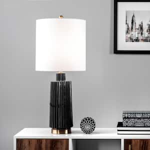 Angers 31 in. Black Ceramic Contemporary Table Lamp with Shade