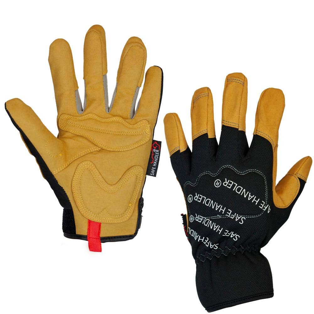 Unisex 100%Leather Working Builder Plumber Heavy Duty Work wea Safety  Gloves (S)