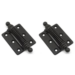 2-1/2 in. x 4-3/8 in. Solid Brass Heavy-Duty Spring Screen Door Hinge with Ball Finials in Oil-Rubbed Bronze (1-Pair)
