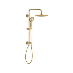 Spectra Versa 4-Spray Round 24 in. Wall Bar Shower Kit with Hand Shower 1.8 GPM in Brushed Cool Sunrise