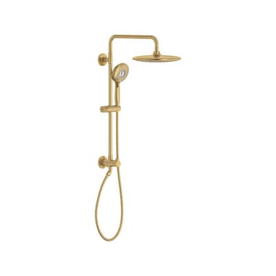 Spectra Versa 4-Spray Round 24 in. Wall Bar Shower Kit with Hand Shower 1.8 GPM in Brushed Cool Sunrise