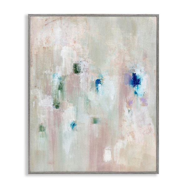 Stupell Industries Neutrals with Blue Spots by Nikita Jariwala Gray Framed Abstract Giclee Art Print 30 in. x 24 in.