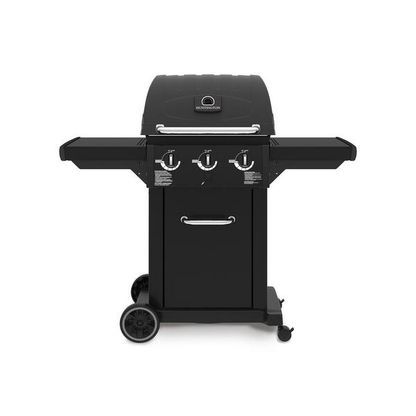 Huntington Cast 3200 3-Burner Propane Gas Grill in Black