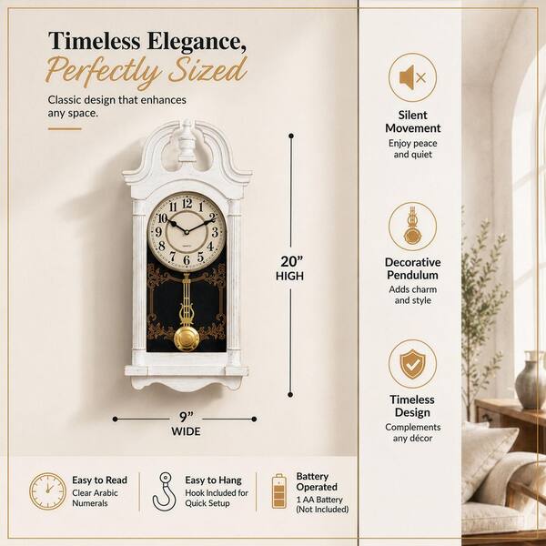 CLOCKSWISE Clockwise 20 in. Vintage-Inspired Plastic Grandfather
