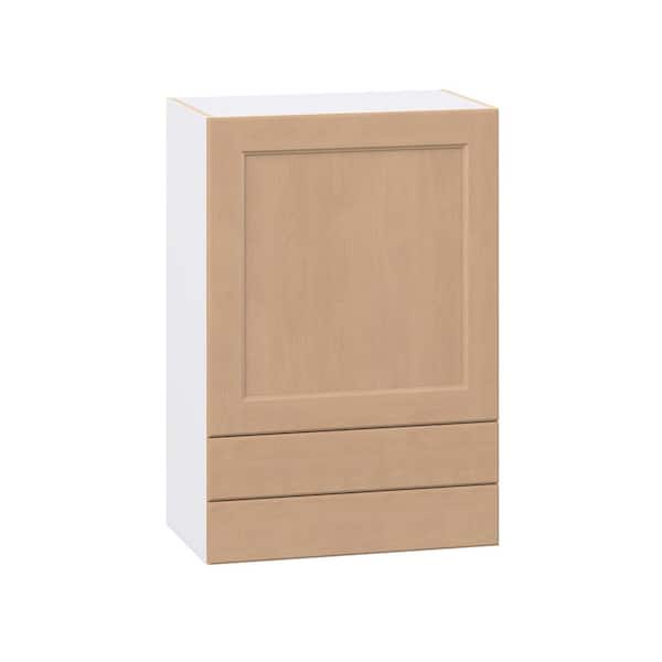 Lakewood 24 in. W x 14.75 in. D x 35 in. H Assembled Shaker Wall Kitchen Cabinet in Sugar Cookie with 2-Drawers