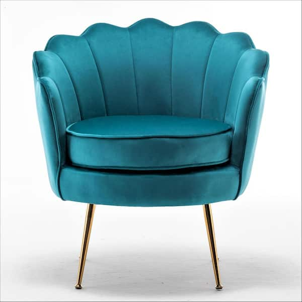 US Pride Furniture Cavett 28.3 in. Wide Greenish Blue Velvet Barrel ...