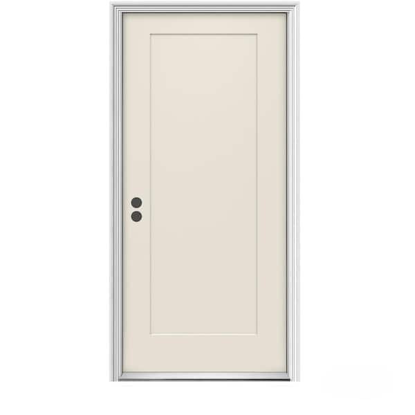 JELD-WEN 36 in. x 80 in. 1-Panel Craftsman Primed Right-Hand Inswing Steel Craftsman Prehung Front Door