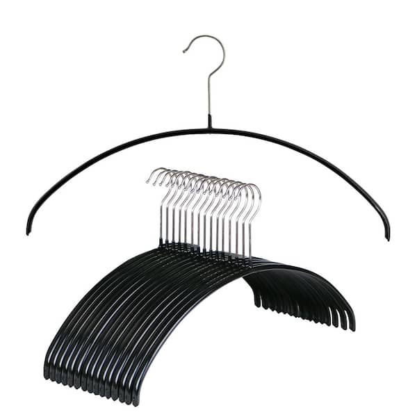 Mawa, 40P Euro Steel Anti-Slip Clothing Hanger, Set of 15, Black