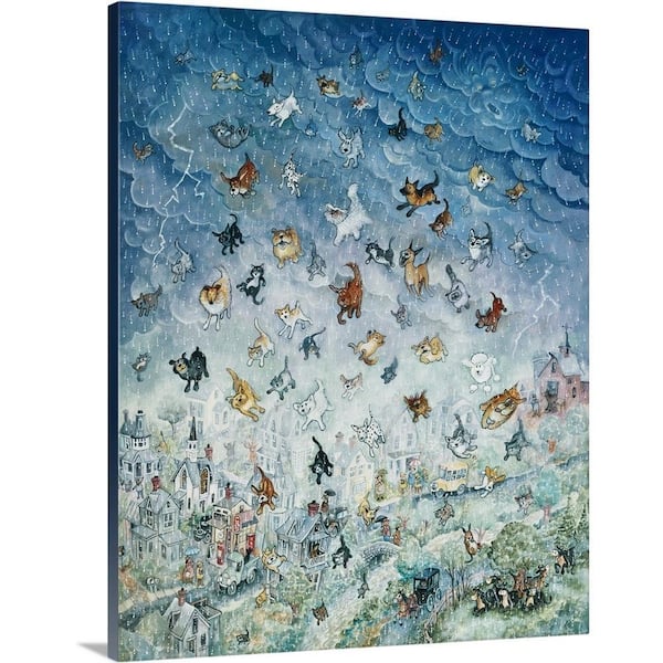 "Raining Cats and Dogs" by Bill Bell Canvas Wall Art