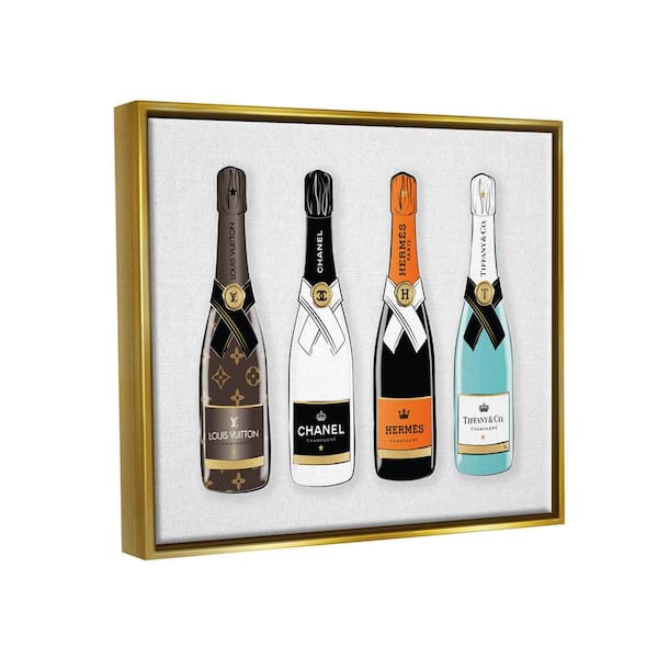The Stupell Home Decor Collection Glam Fashion Champagne Bottles Style  Brand by Martina Pavlova Floater Frame Drink Wall Art Print 17 in. x 21 in.  ac-875_ffg_16x20 - The Home Depot