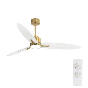 60 in. LED Indoor Gold and White Ceiling Fan with Remote