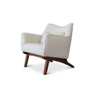 Gatsby Mid Century Modern Luxury Beige Boucle Upholstered Accent Comfy Wide Armchair