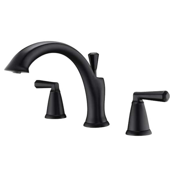 Ultra Faucets Z 2-Handle Deck-Mount Roman Tub Faucet in Matte Black