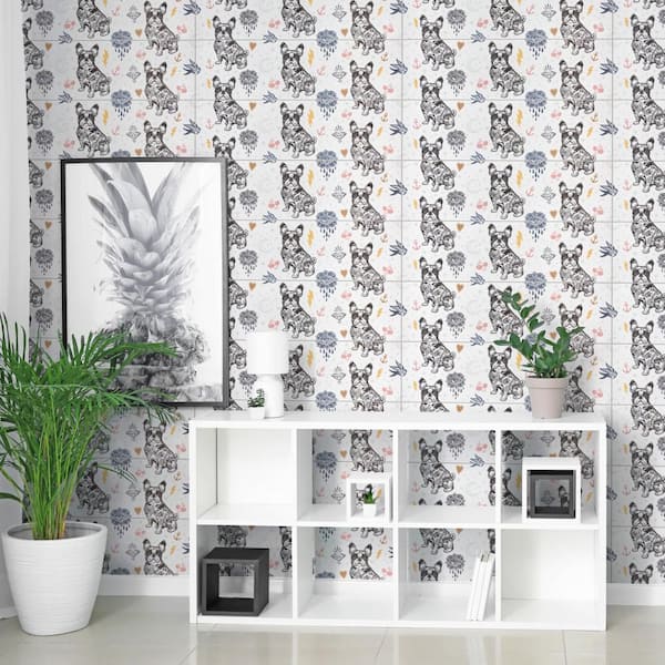 Rockstar Frenchie 11-3/4 in. x 13 in. Ceramic Wall Take Home Tile Sample