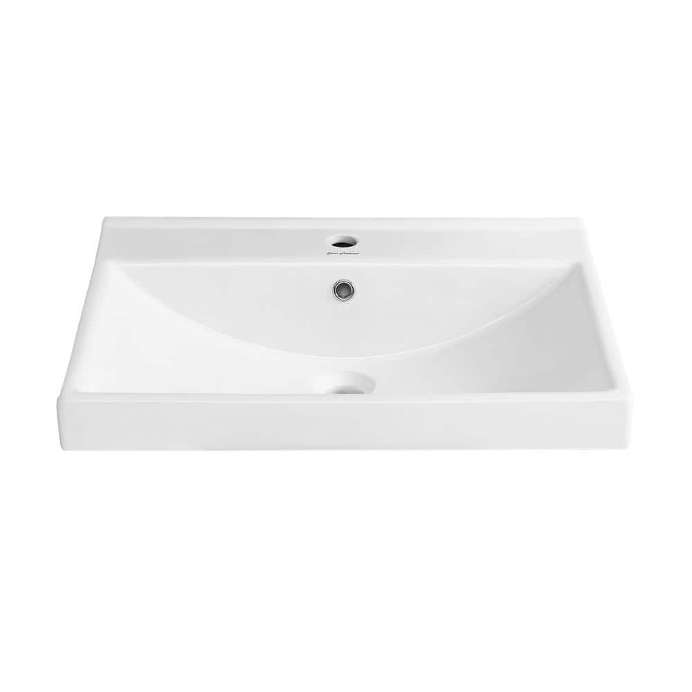 Swiss Madison 24" White Ceramic Vanity Top Bathroom Sink