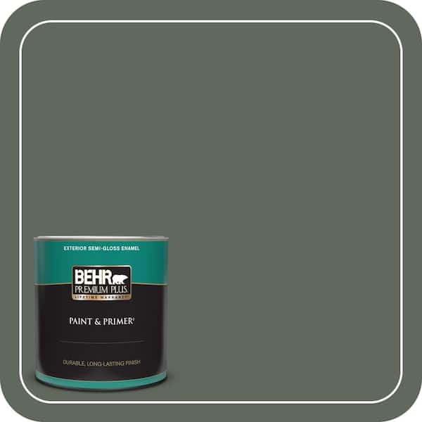 BEHR PREMIUM PLUS 1 qt. #710F-6 Painted Turtle Semi-Gloss Enamel Exterior Paint & Primer