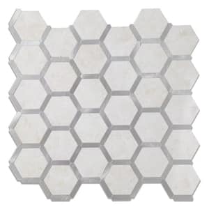 Hexagon Calar 12 in. x 12 in. PVC Peel and Stick Backsplash Wall Tile (5 sq.ft./5-Sheets)