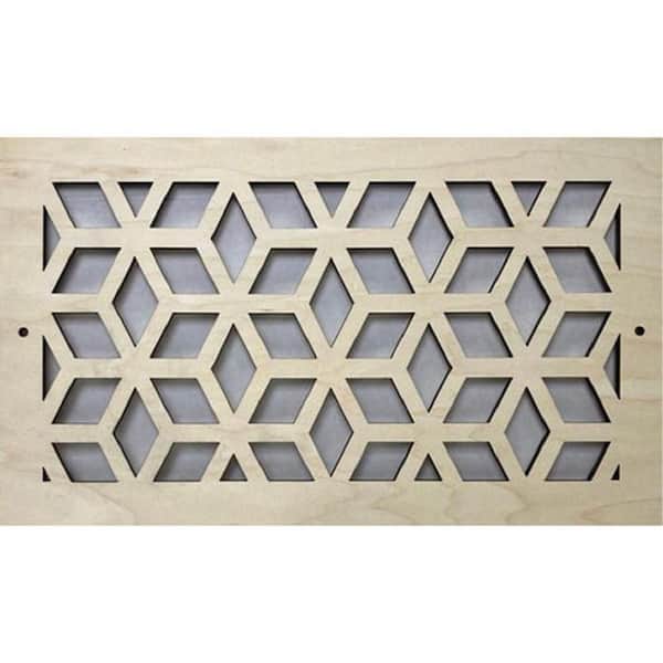 Cubes Wood Air Register (8 x 32)- Screw-In Wall and Ceiling Vent Cover- Decorative Wooden HVAC Grill