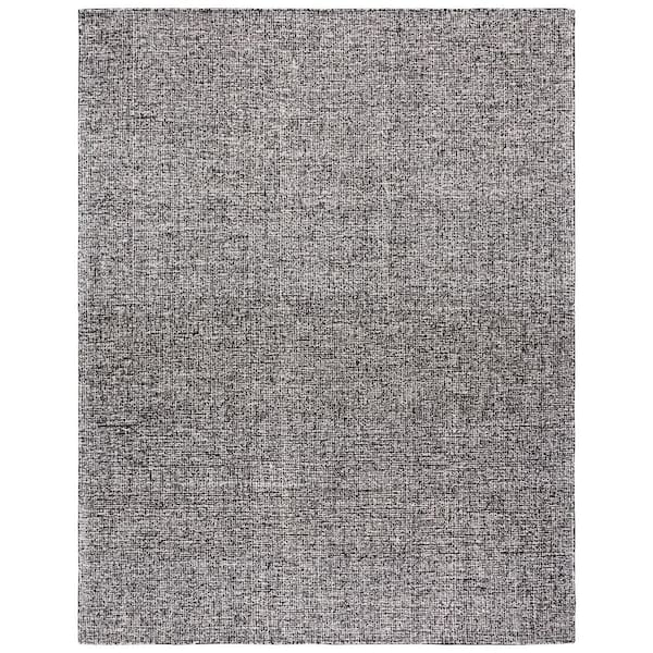 Ebony 9 ft. x 12 ft. Black/Ivory Abstract Noise Area Rug