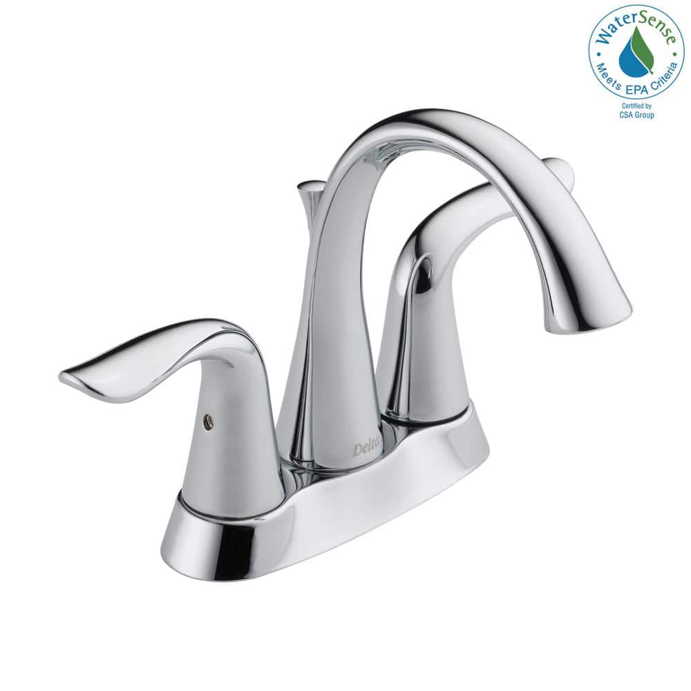 Modern Chrome Centerset Bathroom Faucet with Dual Handles and Drain Assembly
