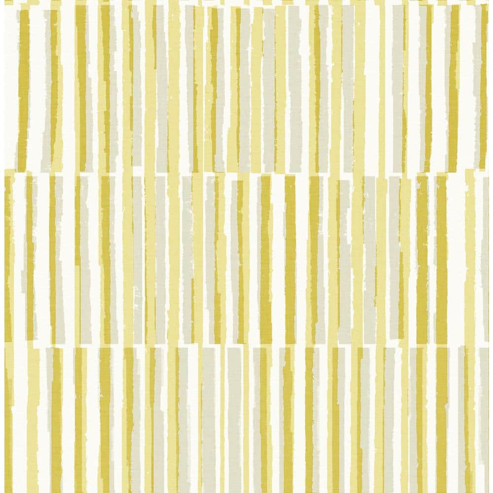 A-Street Prints Sabah Yellow Stripe Fabric Non-Pasted Matte Wallpaper  4014-26416 - The Home Depot