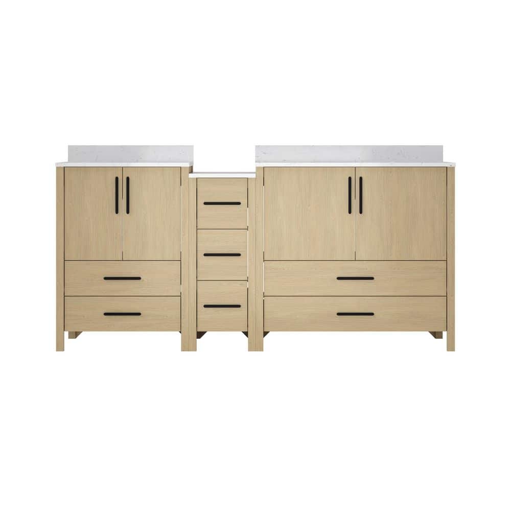 72 in. W x 22 in. D x 34 in. H Double Sink Freestanding Bath Vanity in Oak with White Carrara Cultured Marble Top price history on PriceWatchPro
