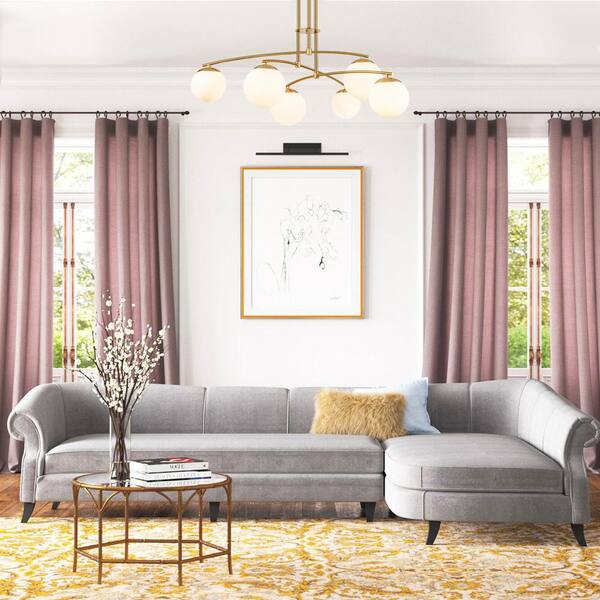 RRTYO Innsbrook 31.5 in. 6-Light Gold Semi-Flush Mount with