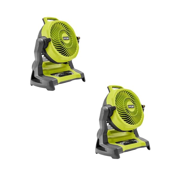 RYOBI ONE+ 18V Cordless 7-1/2 in. Bucket Top Misting Fan 2-Pack (Tools Only)