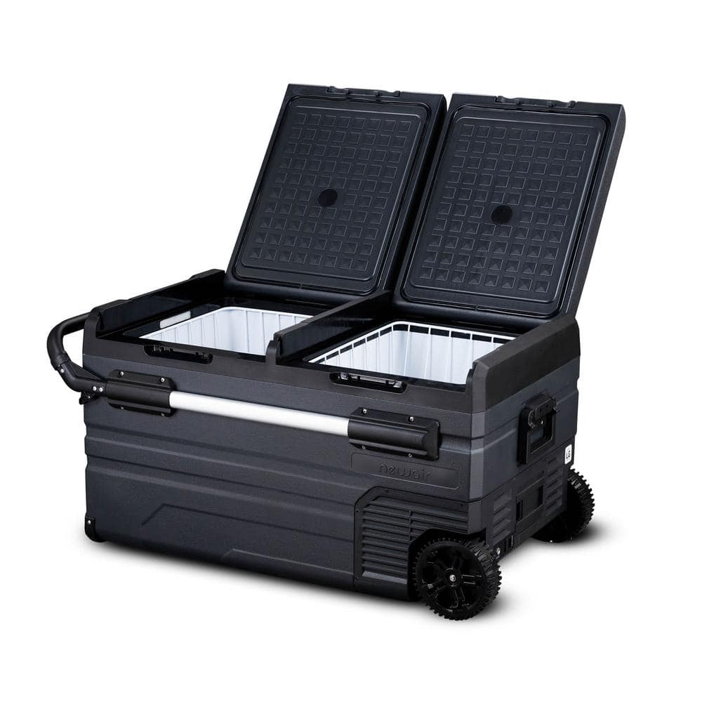 Newair 80 Qt Black Electric Portable Camping Cooler with Wheels