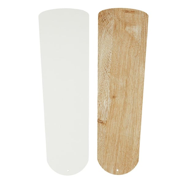 Commercial Electric 42 in. White/Oak Indoor Reversible Replacement Fan Blades (5-Pack)