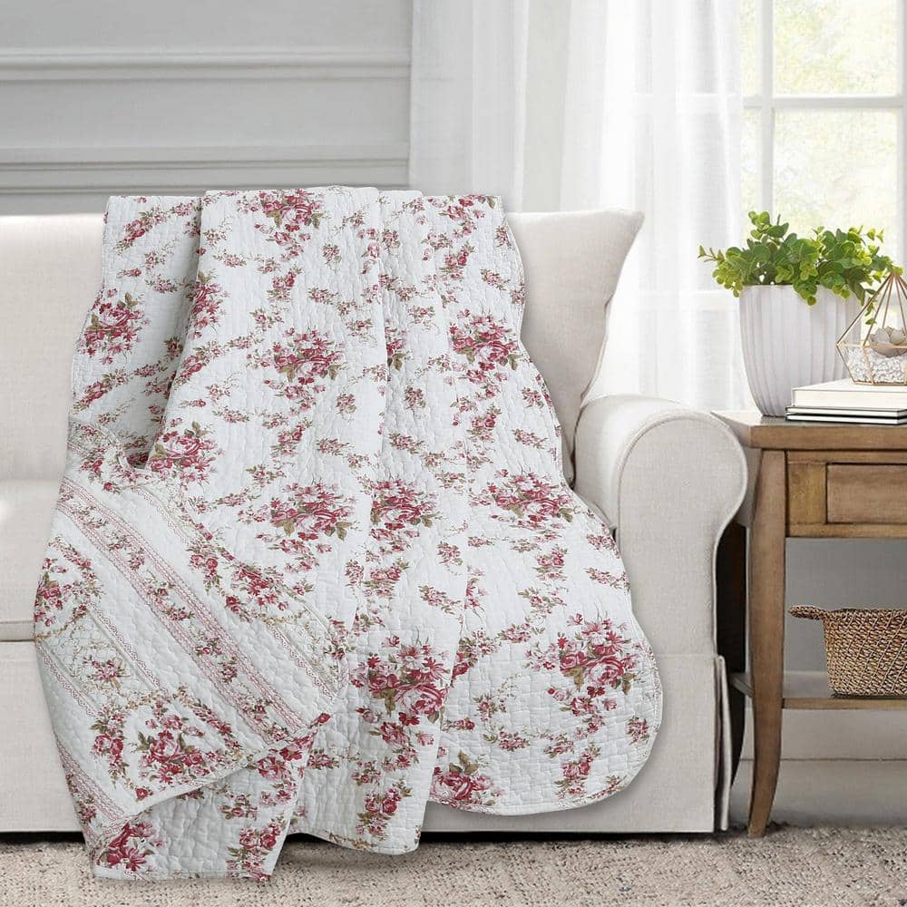 Queen Size Colorful Cotton Reversible Floral Quilt