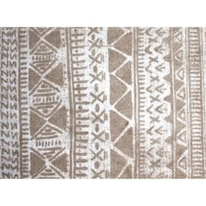 Taos Washable Sand Tan White 2 ft. 3 in. x 3 ft. 11 in. Floor Mat Medium Mat Area Rug