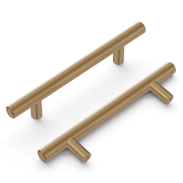 HICKORY HARDWARE Bar Pulls Collection Pull 3-3/4 in. (96mm) Center to Center Champagne Bronze Finish Modern Zinc Bar Pull (1 -Pack )