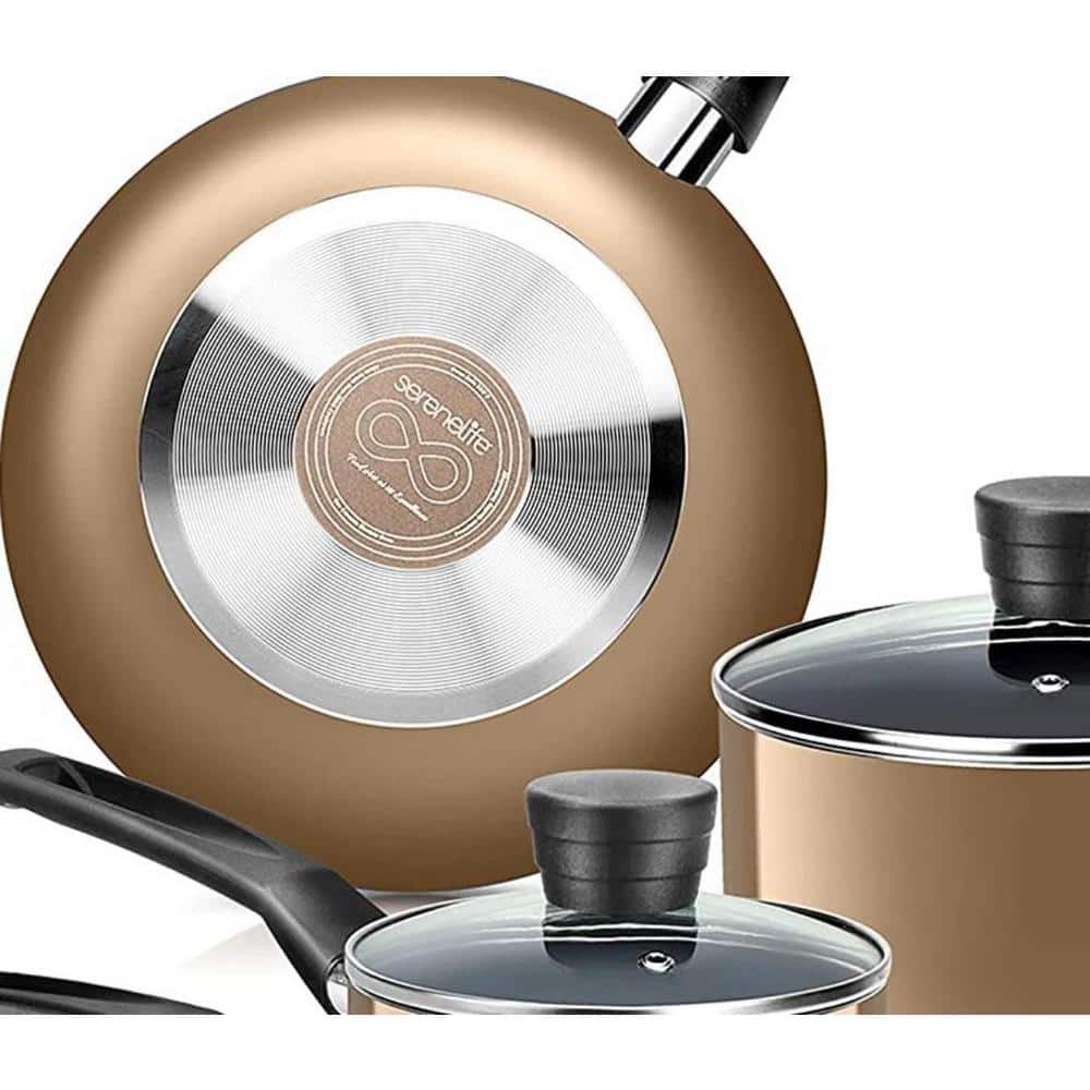 Gold Non-Stick Aluminum 6-Piece Cookware Set