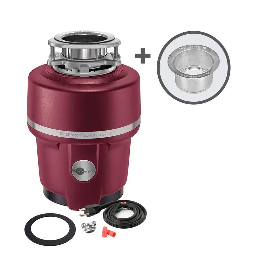 Evolution Select Lift &amp; Latch Quiet Series 5/8 HP Continuous Feed Garbage Disposal w/ Power Cord &amp; Extended Sink Flange