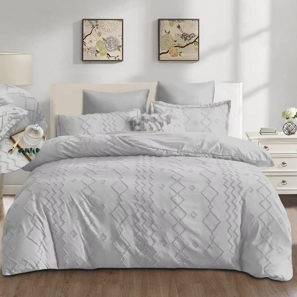 Shatex 5 Piece All Season Bedding Twin size Comforter Set Ultra Soft Polyester Elegant Bedding Comforters-Gray
