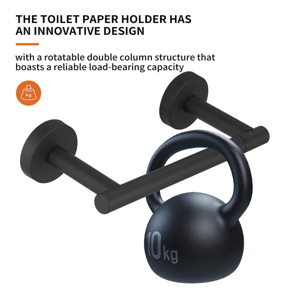 Matte Black Stainless Steel Wall Mounted Toilet Paper Holder