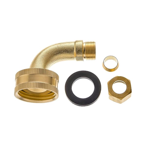Everbilt 3/4 in. FHT x 3/8 in. OD Compression 90-Degree Brass Elbow Adapter  Fitting 801199 - The Home Depot
