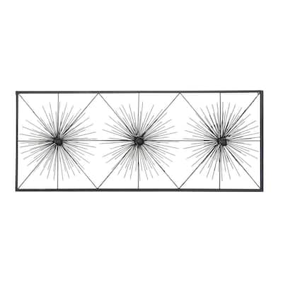 Black Metal Contemporary Wall Decor 24 in. x 59 in.